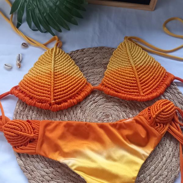 Baño Tejidos Trajes De BaÃ±o Con Flecos Largos Macramé Trajes De