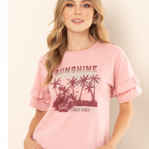  Camiseta de Los Ángeles para mujer, con abertura